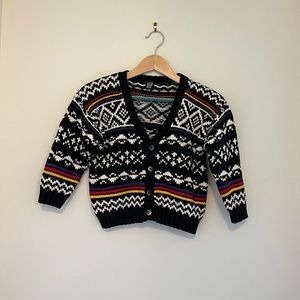 GAP cropped button up knit cardigan 100% cotton aztec print size XS